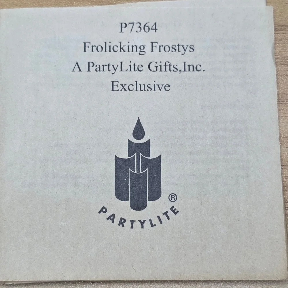 Partylite Frolicking Frostys Snowmen‎ 3 Wick Candle Holder Christmas Decor P7364